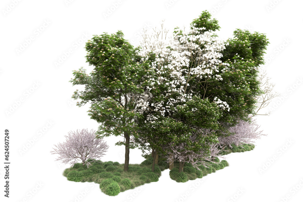 Obraz premium Landscape isolated on transparent background. 3d rendering - illustration