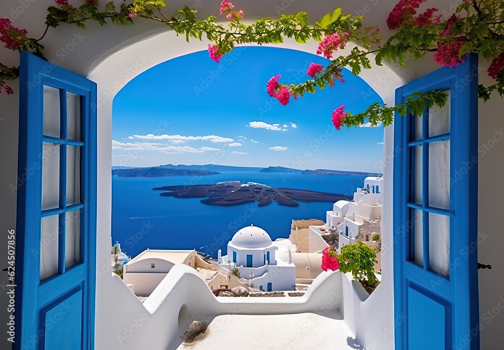 Naklejka premium Aussicht in Santorini