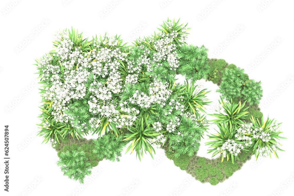 Fototapeta premium Landscape isolated on transparent background. 3d rendering - illustration
