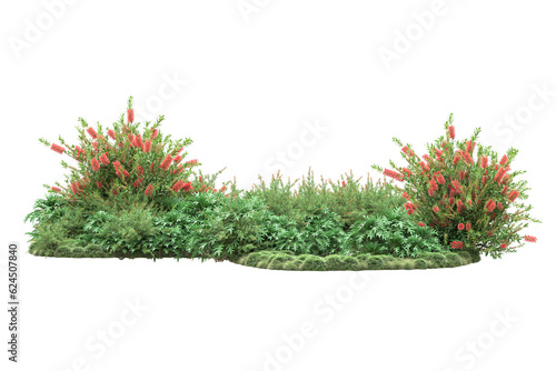 Landscape isolated on transparent background. 3d rendering - illustration