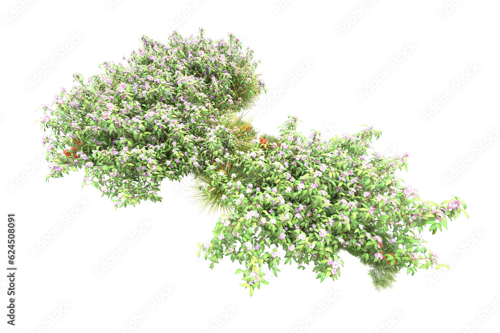 Landscape isolated on transparent background. 3d rendering - illustration Landscape isolated on transparent background. 3d rendering - illustration
