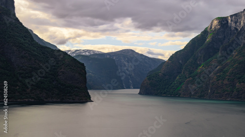 Prest, Norway - July 4th, 2023: Fjord landscape from the viewpoint of Prest, Norway