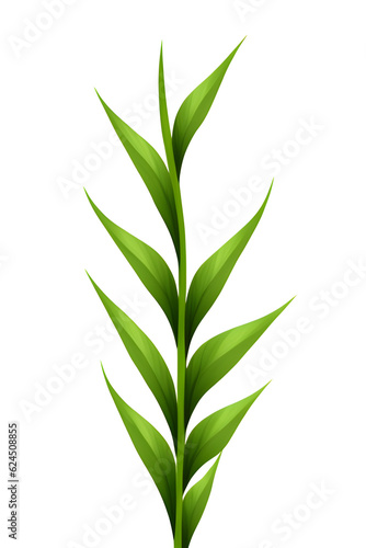 green leaf isolated on white, generative ai 