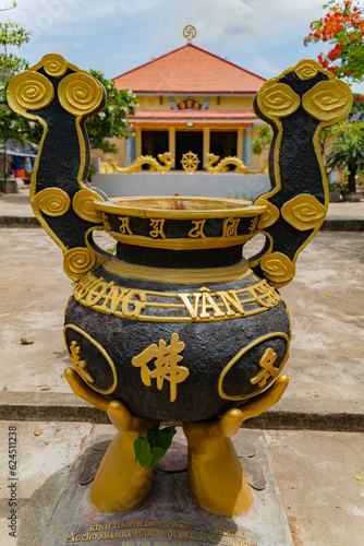 Buddhist temple complex.  Tu Van Pagoda Pagoda in Cam Ranh near Nha Trang in Vietnam. photo