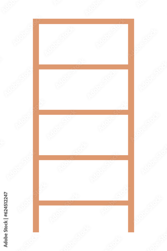 Open shelves or rack interior design element for living room or cabinet, flat vector Open shelves or rack interior design element for living room or cabinet, flat vector