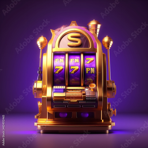 casino icon purple and golden Generative AI