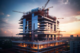 building under construction, industrial development, construction site engineering