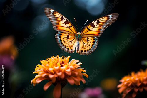 A butterfly landing on a flower