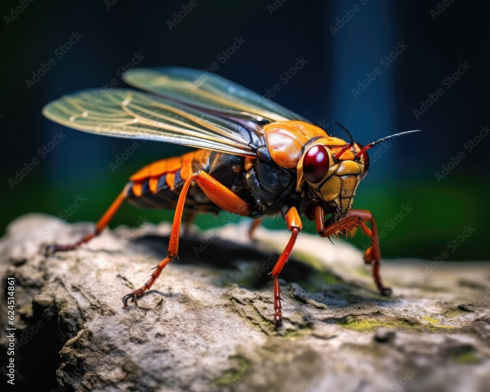 A photorealistic image of a super macro shot of Cicada, macro lens, emphasizing the detail and realism of image. Generative AI A photorealistic image of a super macro shot of Cicada, macro lens, emphasizing the detail and realism of image. Generative AI