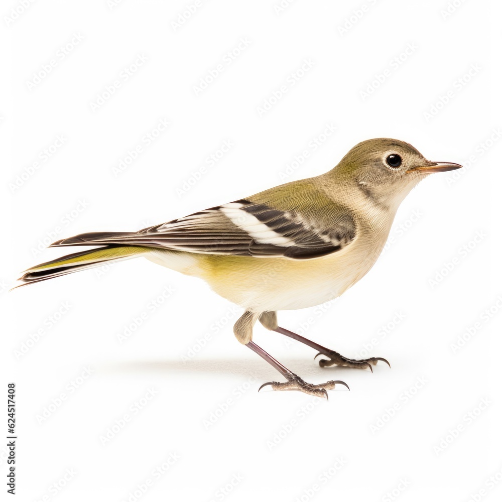 Cassins vireo bird isolated on white. Generative AI Cassins vireo bird isolated on white. Generative AI