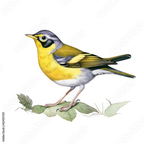 Canada warbler bird isolated on white. Generative AI