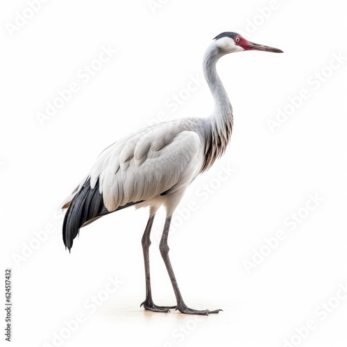 Common crane bird isolated on white. Generative AI