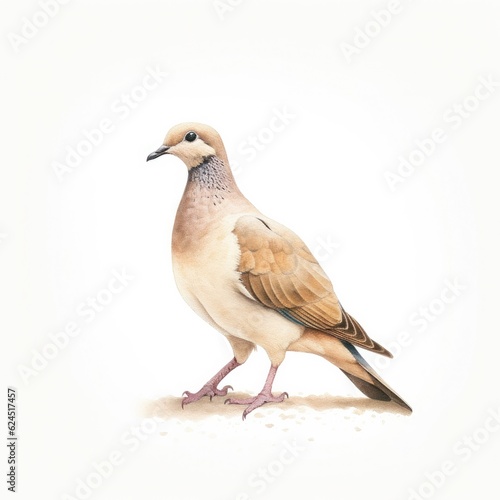 Common ground dove bird isolated on white. Generative AI