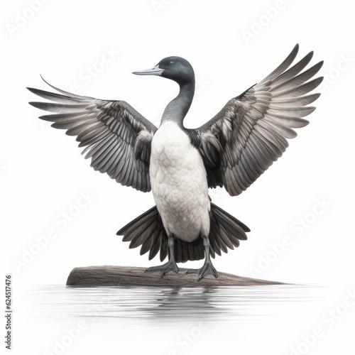 Common loon bird isolated on white. Generative AI