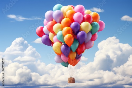 3d render Pixar balloon in the sky photo