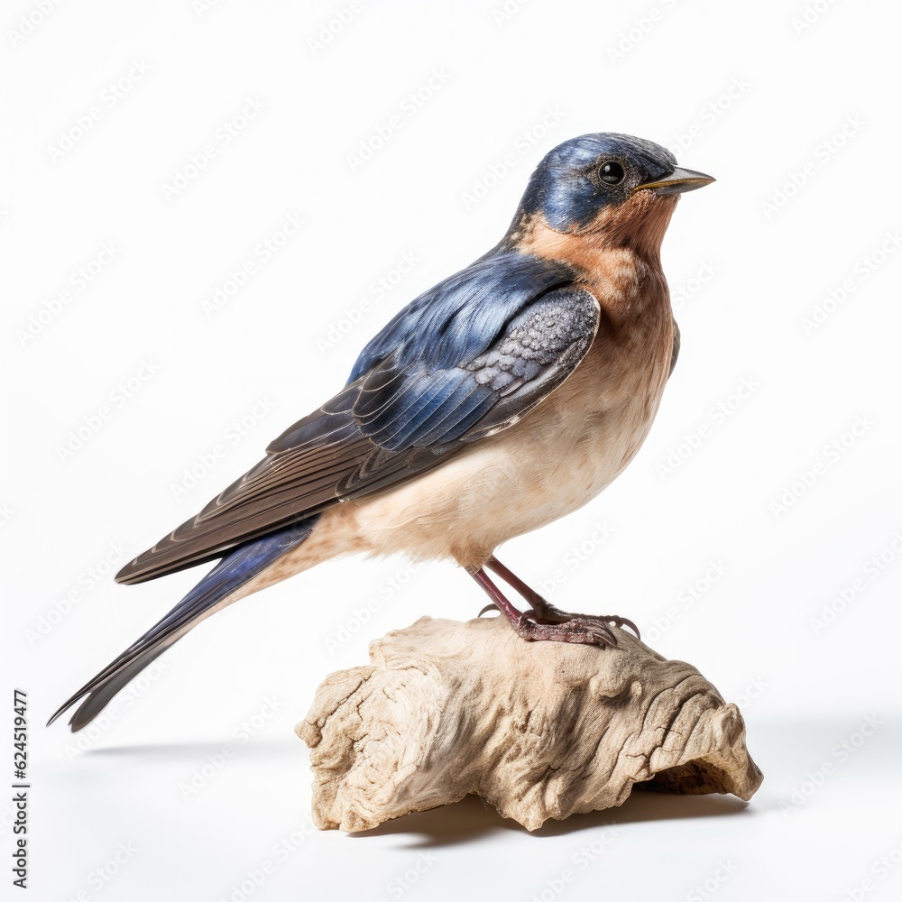 Fototapeta premium Barn swallow bird isolated on white. Generative AI