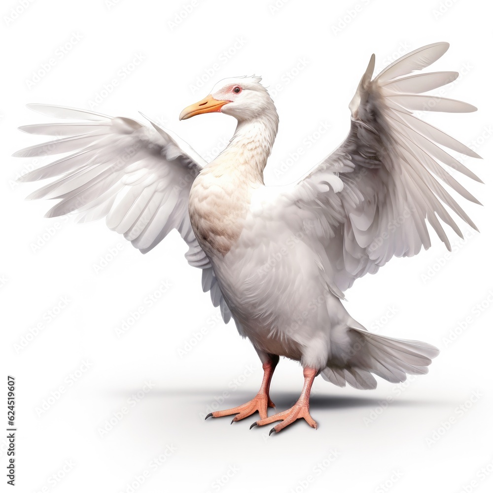 Fototapeta premium Glaucous-winged gull bird isolated on white. Generative AI