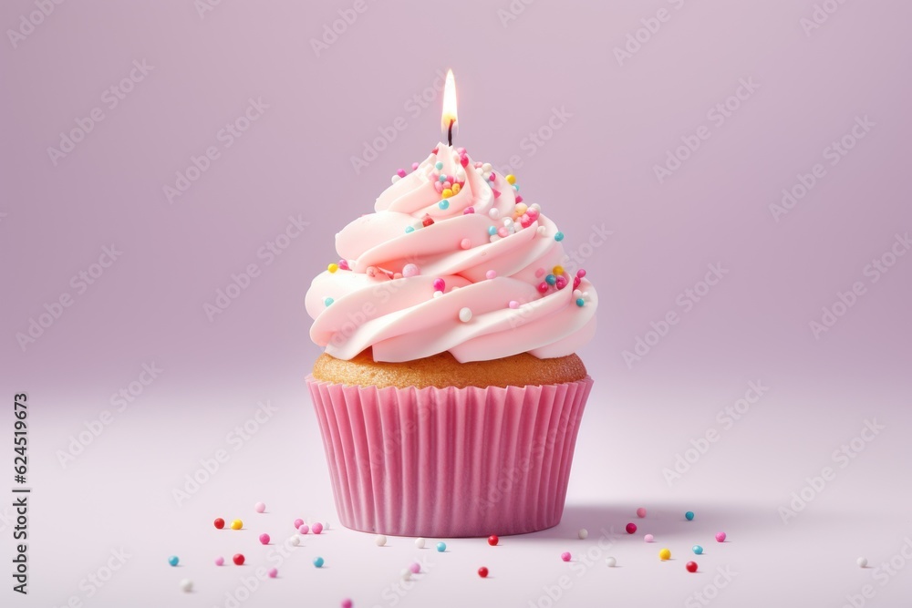 Birthday cupcake. AI generated Birthday cupcake. AI generated