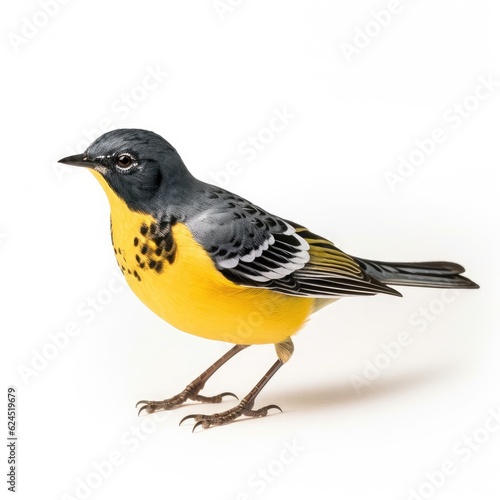 Kirtlands warbler bird isolated on white. Generative AI