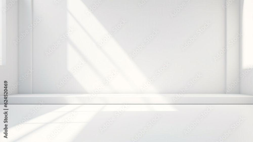 empty room with a window from which sunlight falls. Generative Ai. empty room with a window from which sunlight falls. Generative Ai.