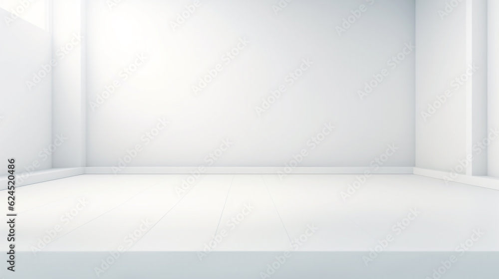 empty room with white wall. Generative Ai. empty room with white wall. Generative Ai.