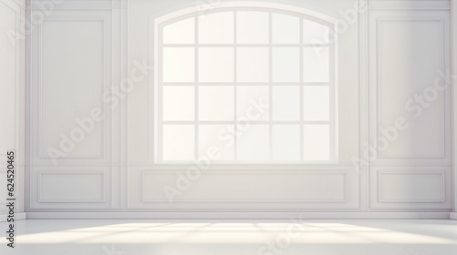 empty white room with window. Generative Ai. 