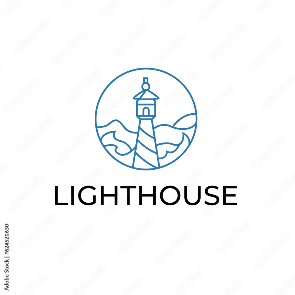 Lighthouse simple vector illustration in line-art style Lighthouse simple vector illustration in line-art style