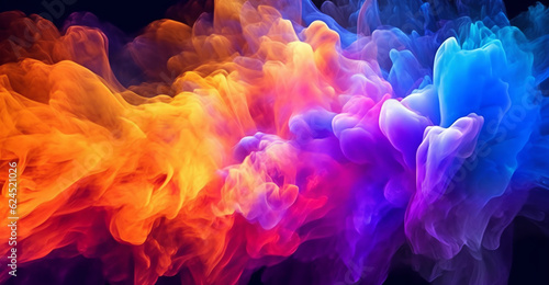 colorful smoke background. generative ai © neng kokom komala