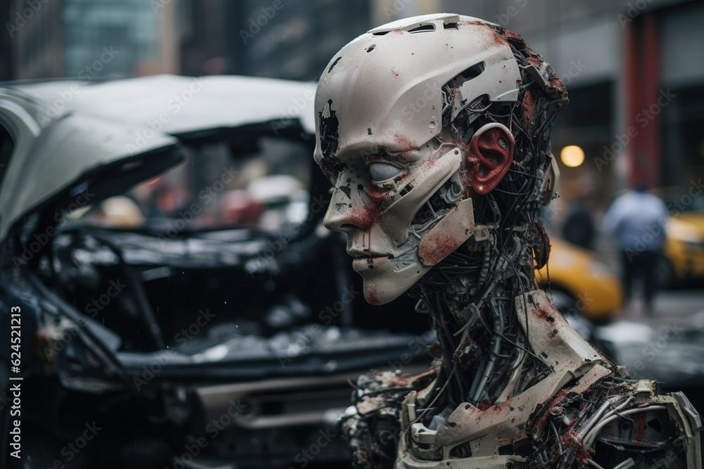 War-torn city and robots War-torn city and robots