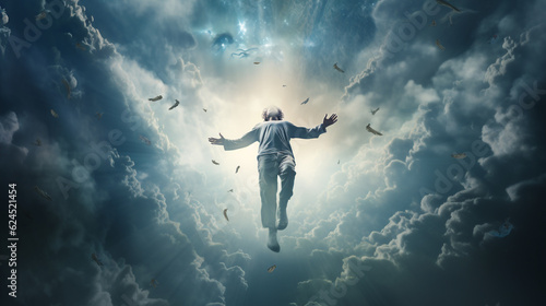 Wallpaper Mural the human soul ascends to the kingdom of heaven. Generative Ai.  Torontodigital.ca