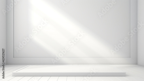 Wallpaper Mural empty room with white wall. Generative Ai.  Torontodigital.ca