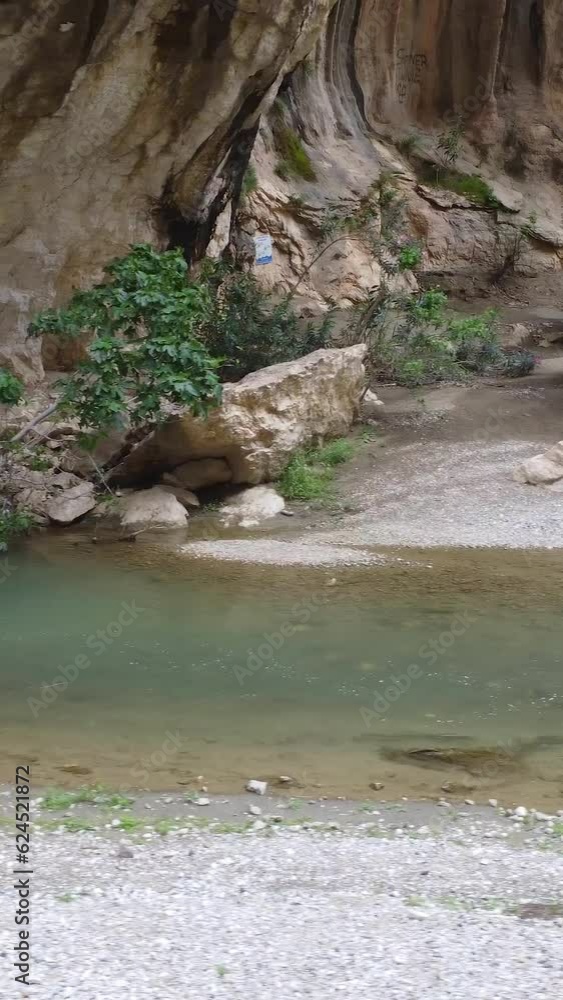 Flight along the Kapikaya canyon river. Turkiye.