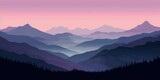Mountain Landscape with Lavender Sky at Dusk AI Generated