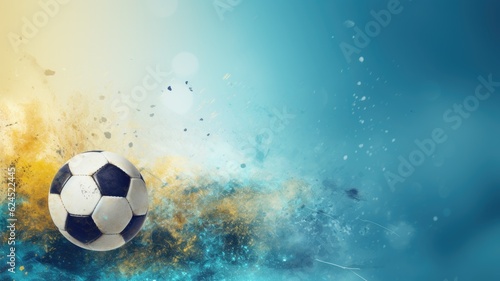 Soccer ball, football, game background. Web banner with copy space. Generative AI © Artyom