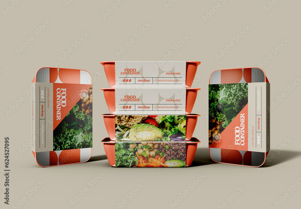 Food Packaging Container Mockup Stock Template | Adobe Stock