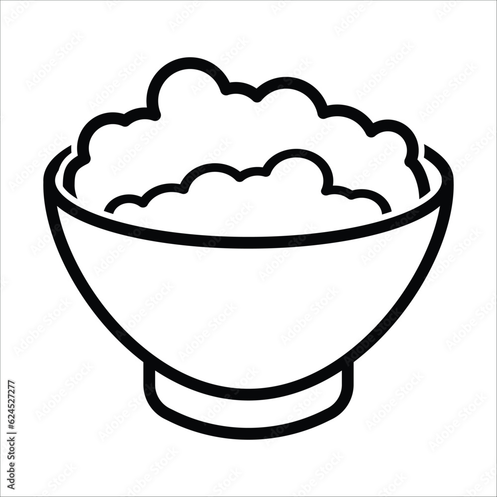 rice bowl icon vector design template rice bowl icon vector design template