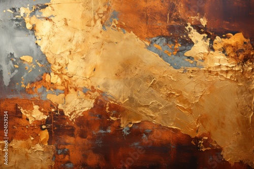 Rusty Metal Steel Gold Grunge Texture Background AI Generated