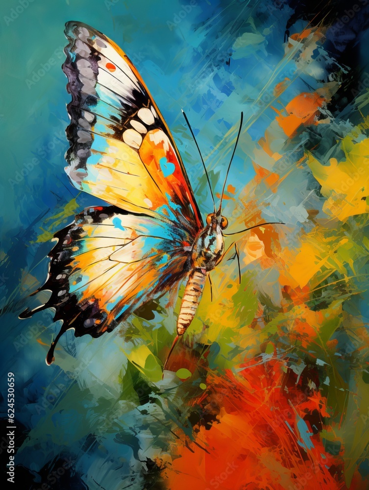 Obraz premium Butterfly impressionist art realistic: