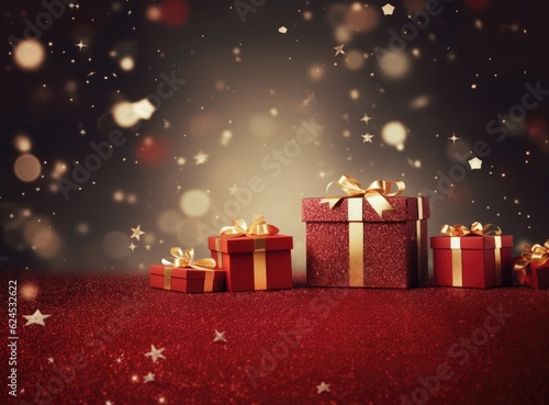 Wallpaper Mural Festive background with gift boxes with place for text. Celebration mock-up with wrapped presents Torontodigital.ca