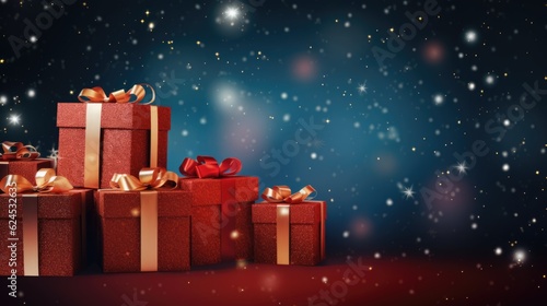 Wallpaper Mural Festive background with gift boxes with place for text. Celebration mock-up with wrapped presents Torontodigital.ca