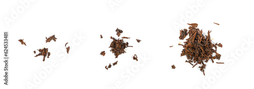Used Tea Leaves Isolated, Wet Black Tea Leftovers, Herbal Tea Leaf, Biodegradable Garbage, Eco Bio Tea Leaves