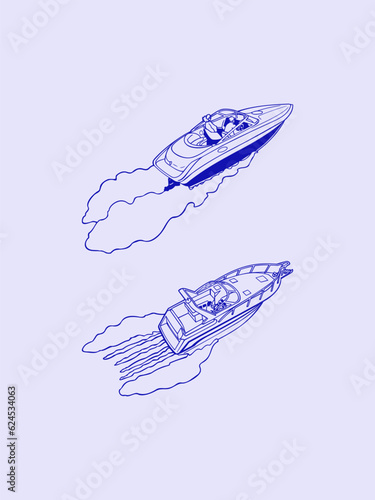 Speed boat logo illustration
