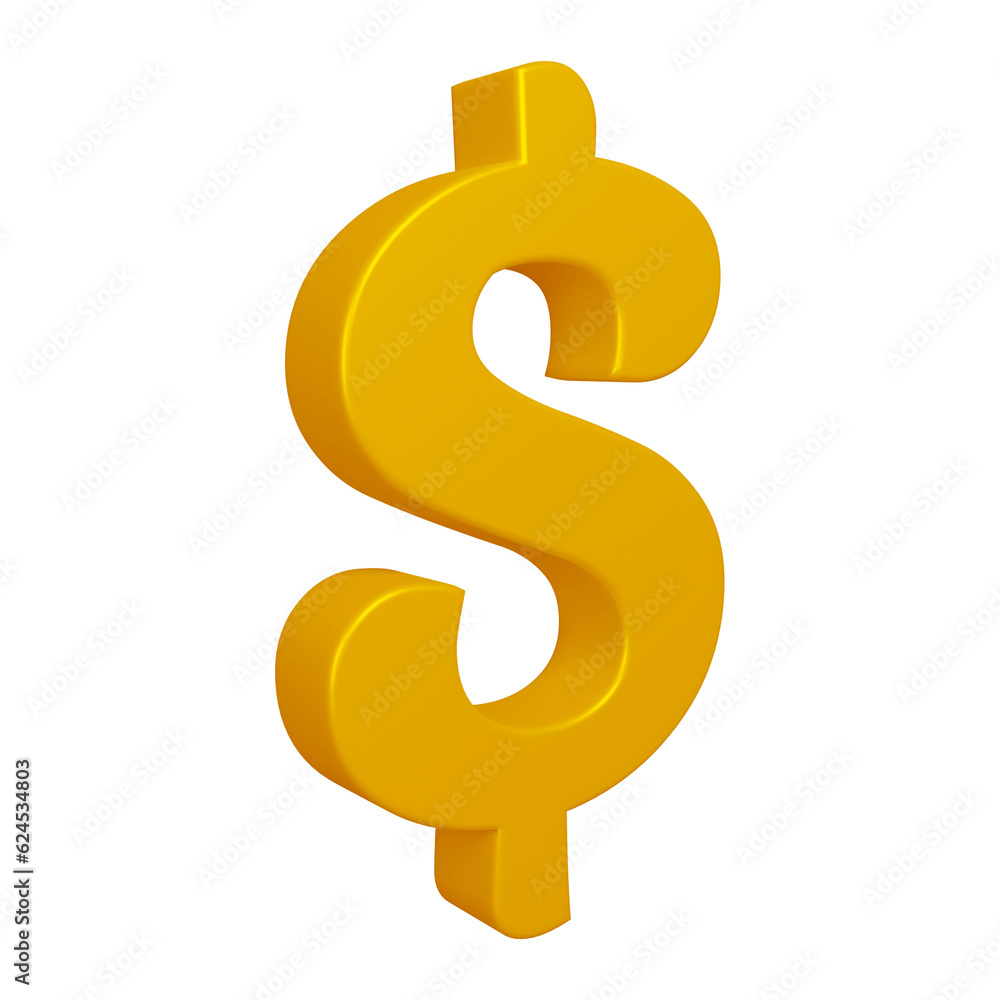 3D golden dollar symbol or icon design 3D golden dollar symbol or icon design