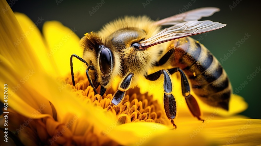 Bee taking nectar from a flower Bee taking nectar from a flower