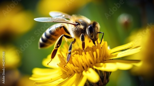 Bee taking nectar from a flower