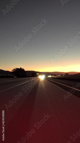 Wallpaper Mural Dawn driving time lapse view on the 10 San Bernardino Freeway near Cabazon in Southern California  Torontodigital.ca