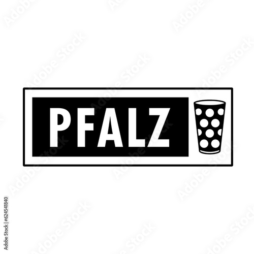 Pfalz Schild mit Dubbeglas Clipart (eckig und dunkel) photo