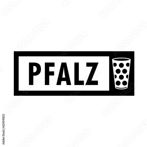 Pfalz Schild mit Dubbeglas (eckig und hell)