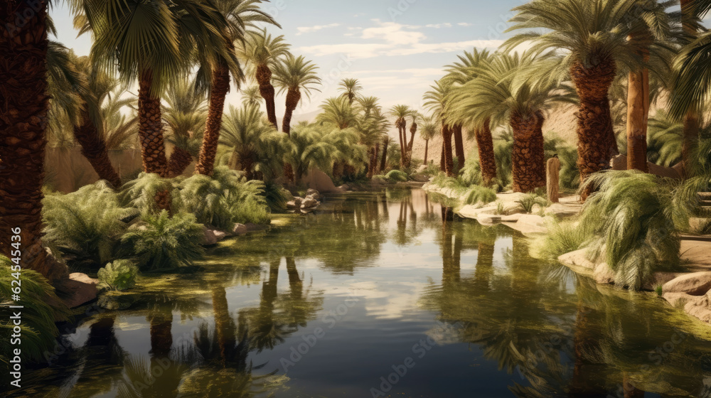 Fototapeta premium A green OASIS in the desert