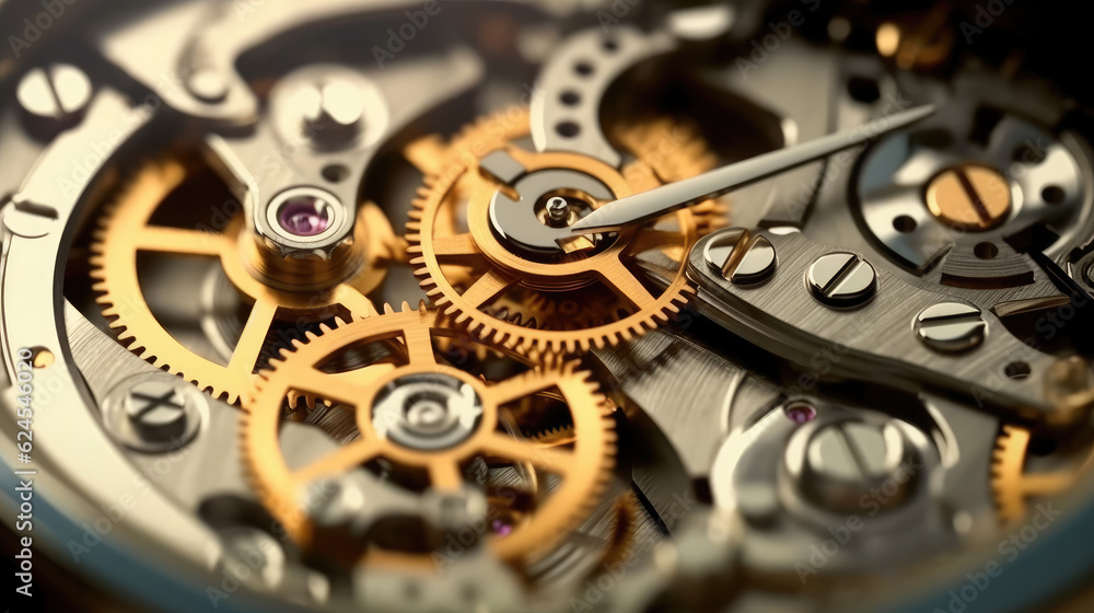 Close-up of a mechanical gears in swiss watch Close-up of a mechanical gears in swiss watch